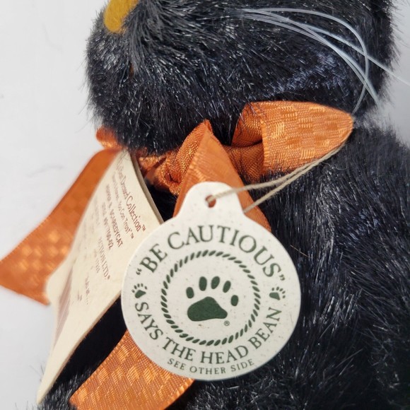 BOYDS BEARS BLACK CAT PEPPER B SCAREDYCAT DRESSED JOINTED PUMPKIN Damaged tag - Picture 5 of 9